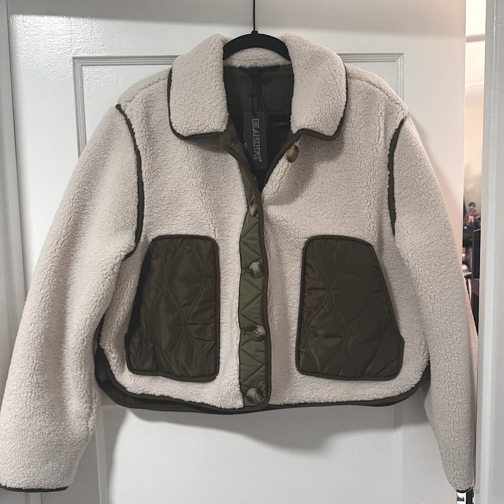 Blank NYC Cloud forest Reversible quilted Sherpa jacket large